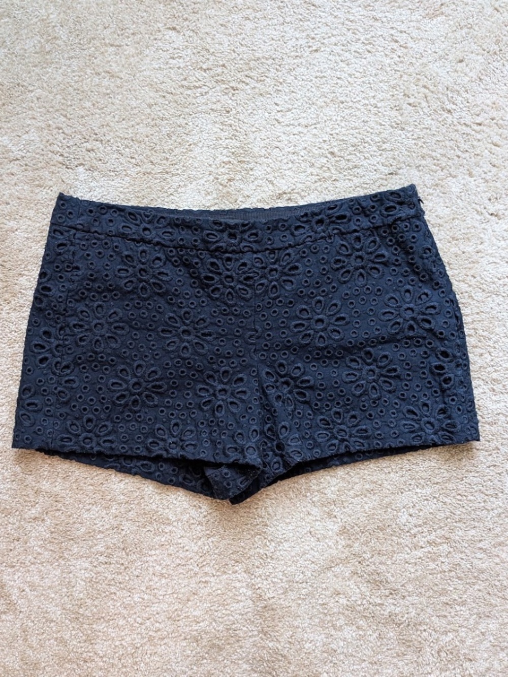 J. Crew Black Eyelet Shorts (10)